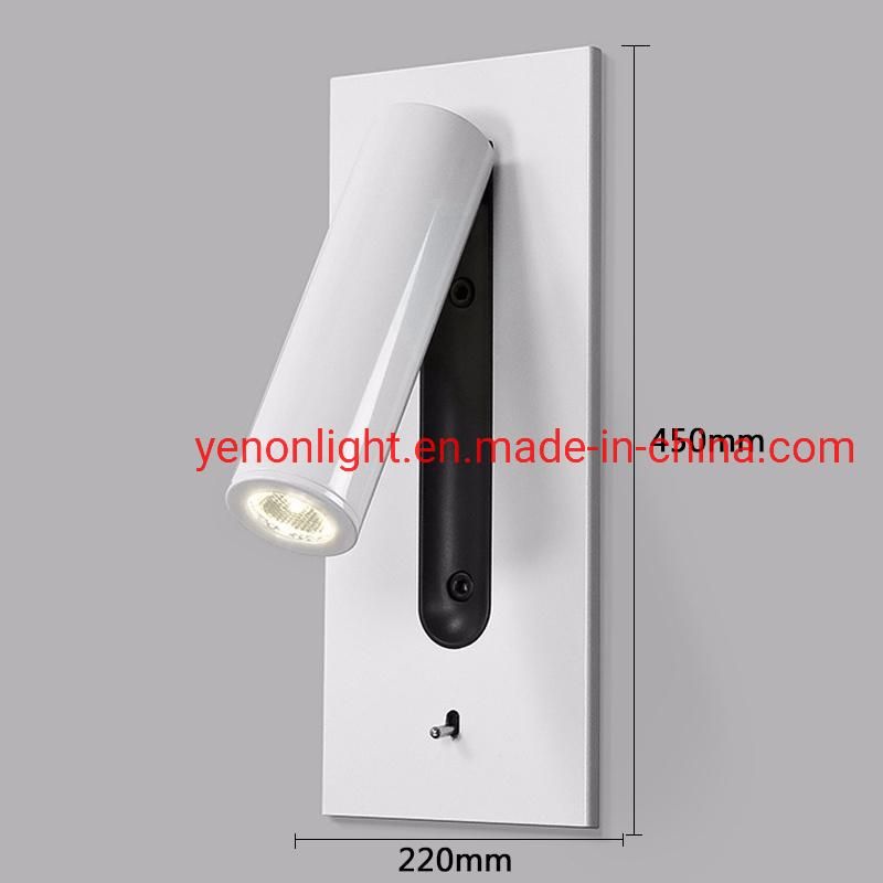 Hotel Club Villa Guest Room Bedside LED Reading Lamp Can Be Rotated Embedded Small Wall Lamp Project Custom Lamp