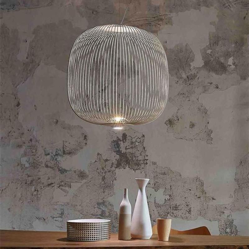 Foscarini Spokes Pendant Light 1/2 Iron Bird Cage Lamp Dining Room Kitchen Spokes Suspension Lamp (WH-AP-279)