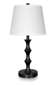 Black Wooden Hotel Table Lamp with E26/Gu24/E27 Socket