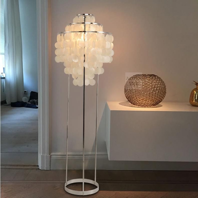 Modern Nordic Natural Shells Floor Lamp Bedroom Standing Shell Floor Lamps (WH-MFL-31)