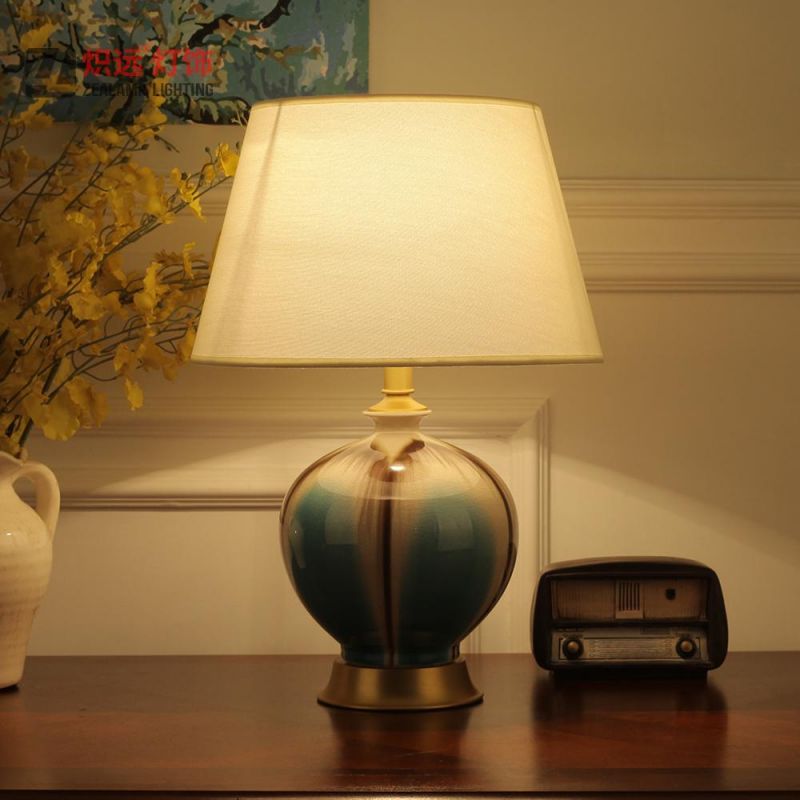 Hotel Copper Base Desk Lighting Gradually Changing Color Table Lamp