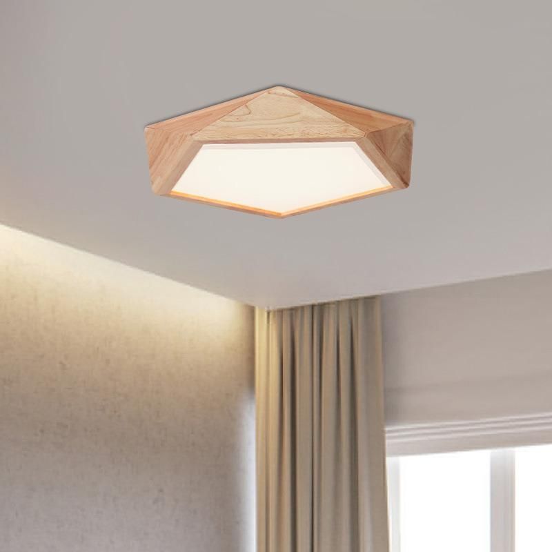 Natural Wood Ceiling Lights for Bedroom Living Room Kitchen Lighting Fixtures (WH-WA-07)