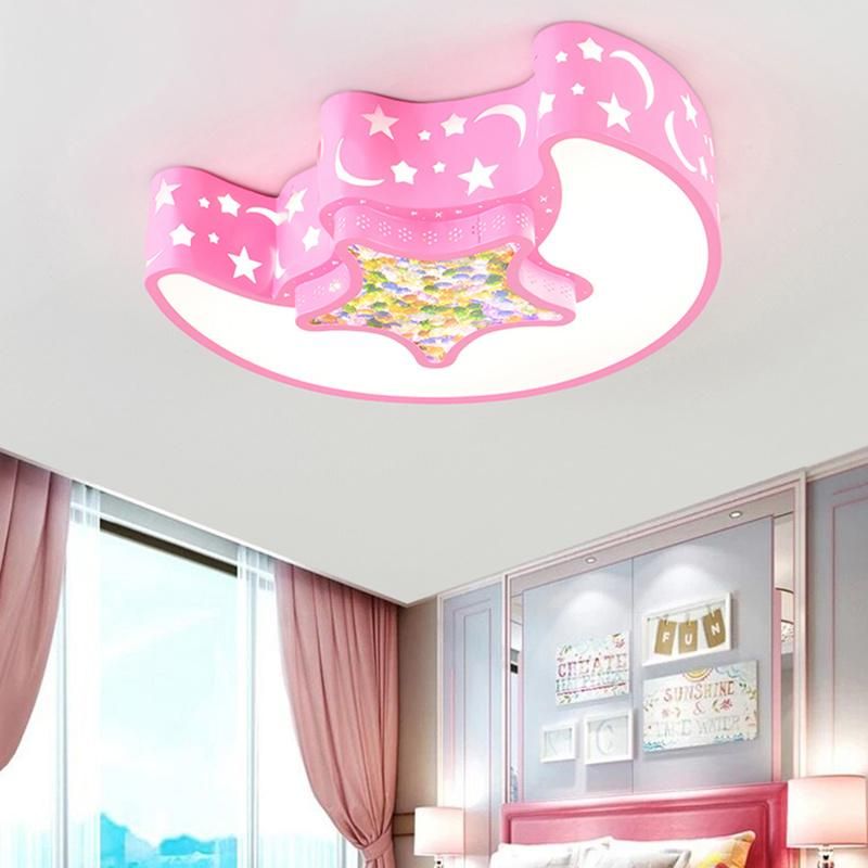 LED Chandelier for Kids Baby Boy Room Lighting Eye Protection Moon Ceiling Light (WH-MA-177)