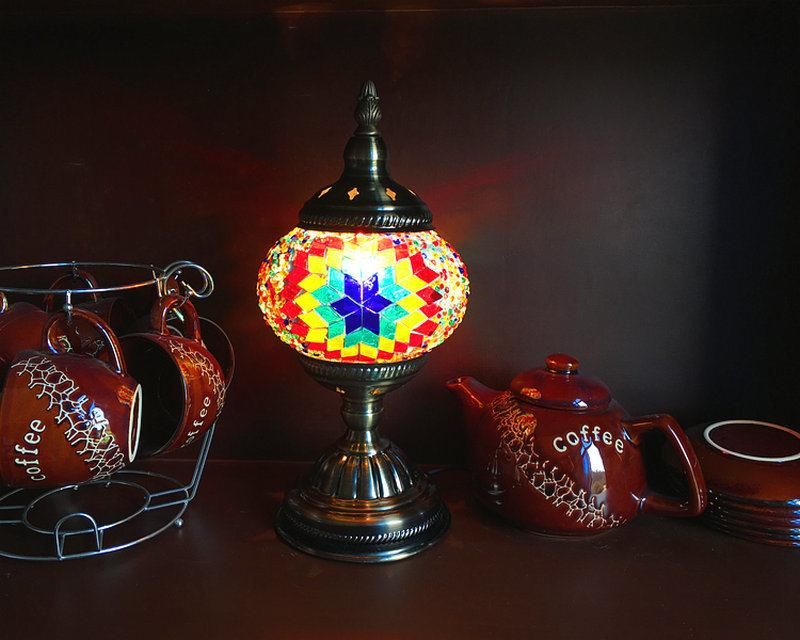 Coffee Bar Living Room Bedside Indoor Handmade Glass Lighting Turkish Desk Lamp (WH-VTB-02)