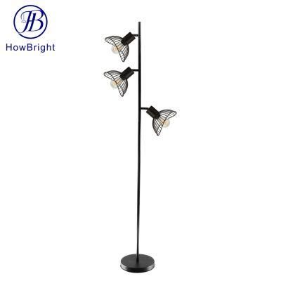 3 Heads Floor Lamp Industrial Decorative E14 Floor Lights for Reading/Living Room/Bedroom/Office