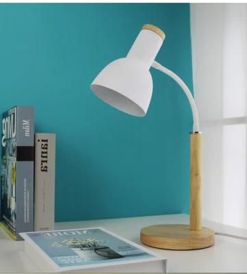 LED Eye-Care Study Lamp Angle Adjustable Student Dormitory Study Table Lamp Nordic Wood Bedside Lamp