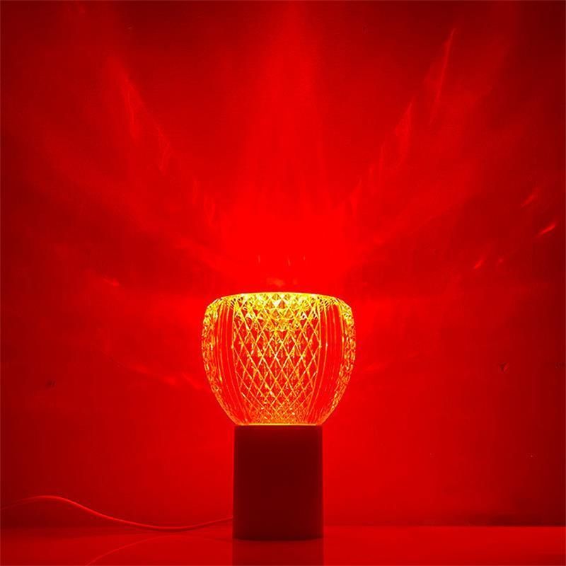 Crystal Rechargeable Small Table Lamp Creative Atmosphere Projection Life Acrylic LED Small Night Lamp