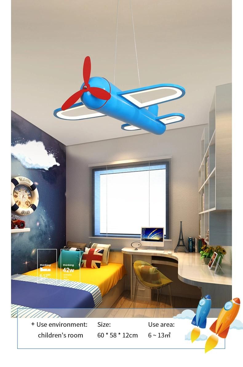 Children′s LED Pendant Lamp Airplane Nordic Hanging Kids Room Decoration Boys (WH-MA-151)