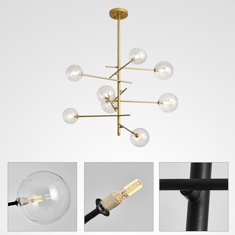 Gold Lamp Bed Room Modern Contemporary Chandeliers Glass Ball Lights