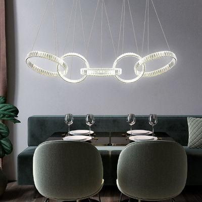 Super Skylite Interior Design Lamp Restaurant Decoration De Bar Ceiling Chandelier Light Ring Crystals