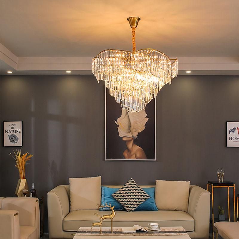 Modern Simple LED Crystal Chandelier Lamp Living Room Luxury Restaurant Pendant Lighting