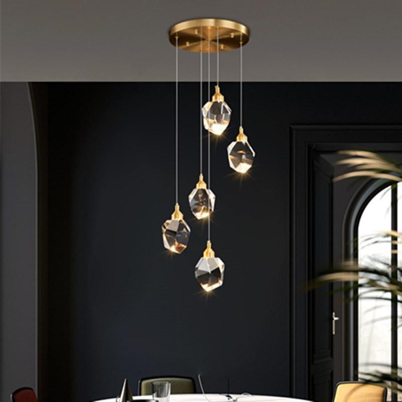 Nordic Pendant Lamps Design Diamond Long Wire Light LED Pendant Lights Decoration Stairs Suspended Lights (WH-AP-119)
