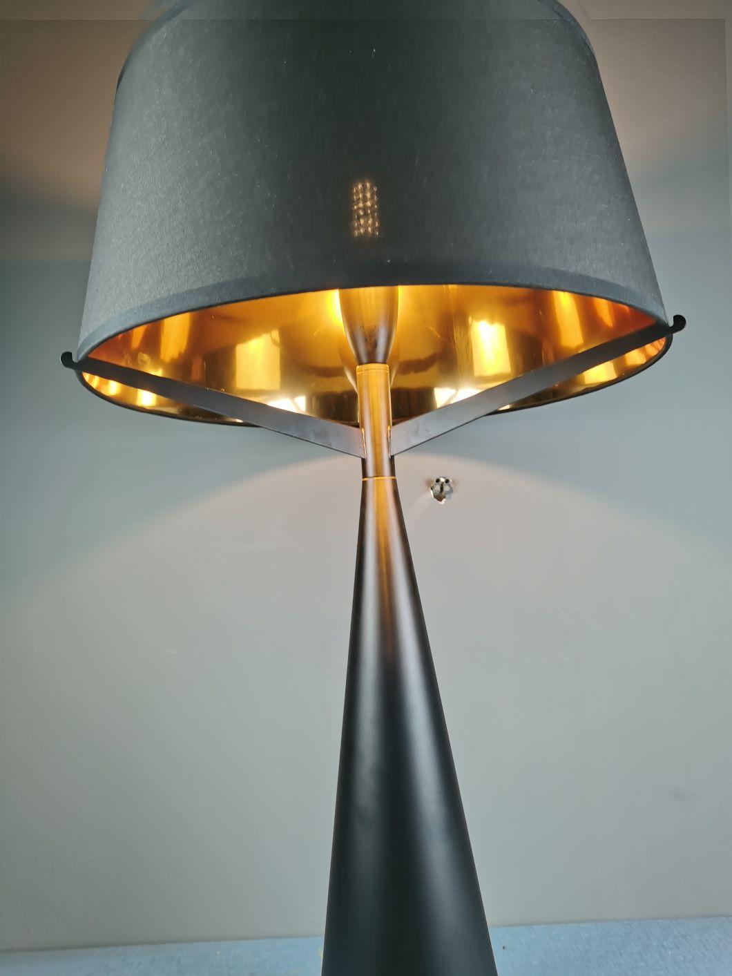 Hotel Club Room Table Lamp New Nordic Creative Bedroom Three-Pronged Vertical Cone Fabric Decoration Warm Floor Lamp