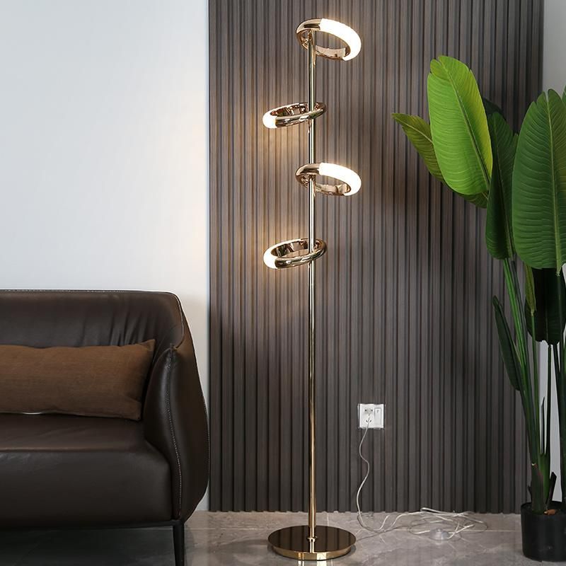 Living Room Floor Lamp Bedroom Minimalist Light Luxury Nordic Net Red Ins Design Gold Floor Lamp (WH-MFL-82)