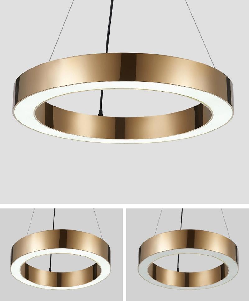 Custom Made Project Hotel Lobby Circular Ring LED Pendant Light