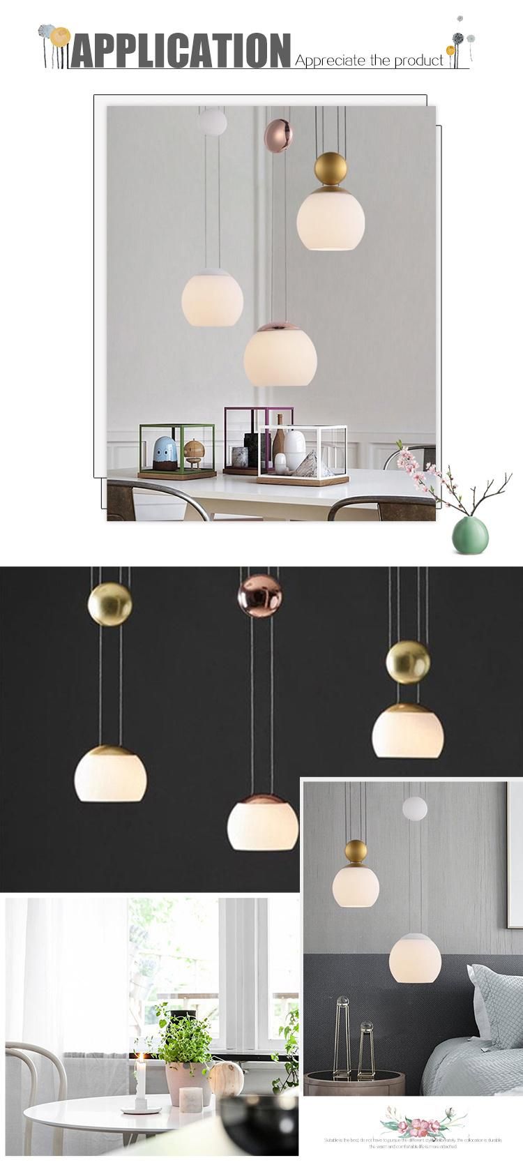 Copper/Gold/White Metal Glass Shade Single Pendant Lighting