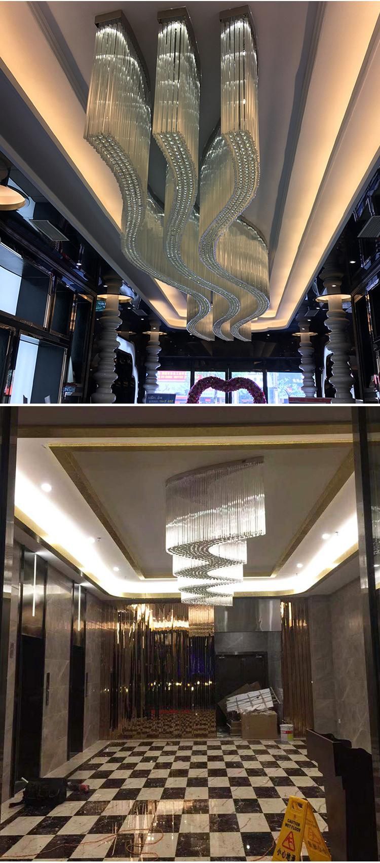 Large Lamp Stair Glass Hanging Modern Luxury White Gold LED Chandelier Light