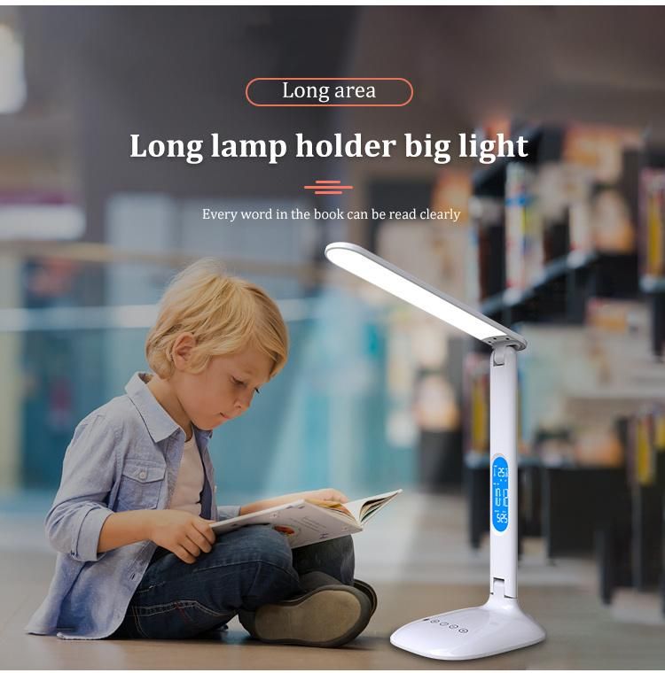 ABS Material and Energy Saving Eye-Protect Flexible LED Stand Reading Lamp with Three-Mode Light and Timer