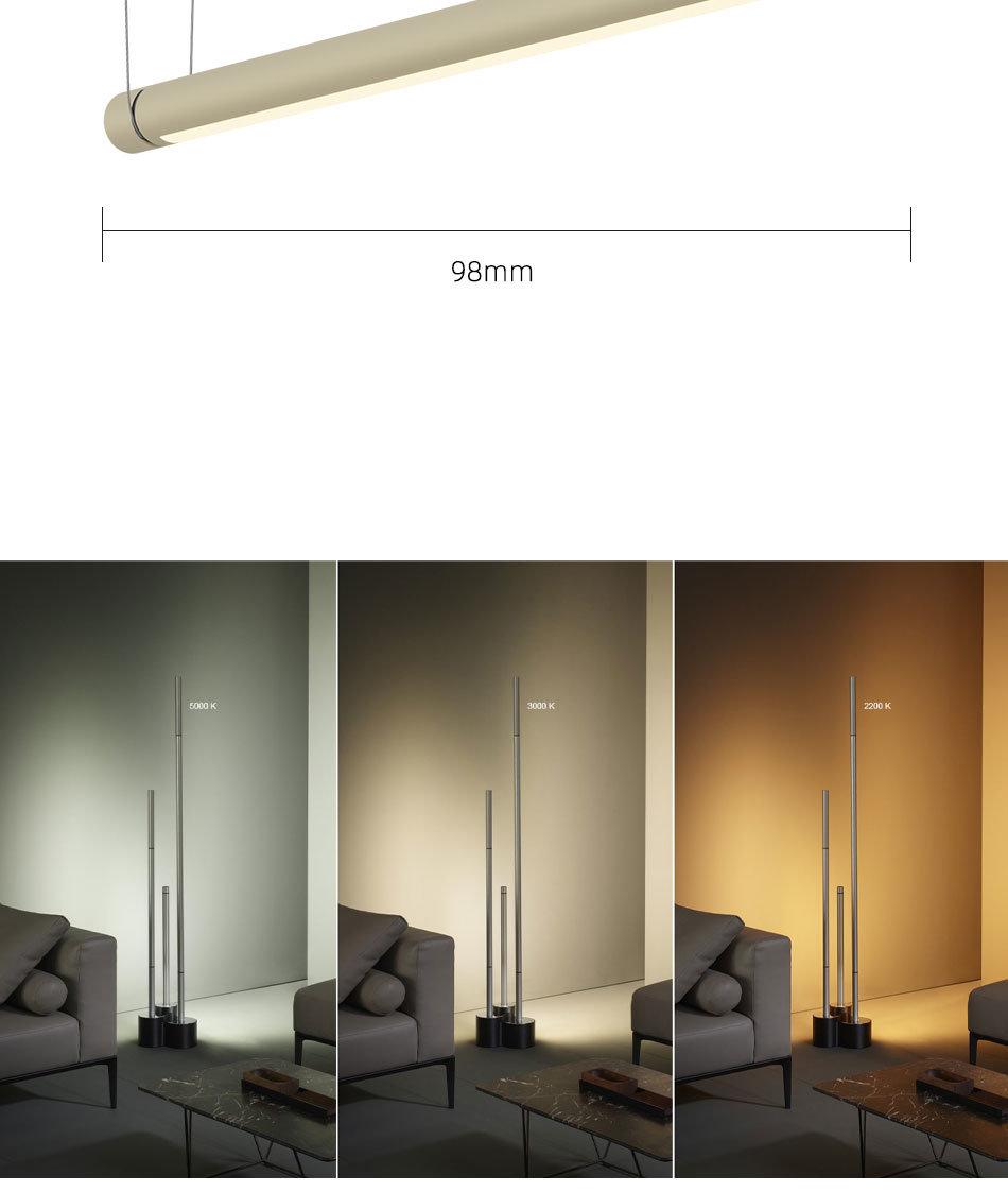 LED Indoor Linear Slack-Line Single Luminaires Decorative Floor Modern Pendant Hanging Living Room Hotel Bar Restaurant Light