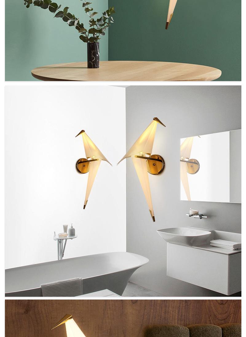 LED Bird Design Wall Lamp Bedside Lamp Creative Origami Paper Birds Wall Light (WH-OR-18)