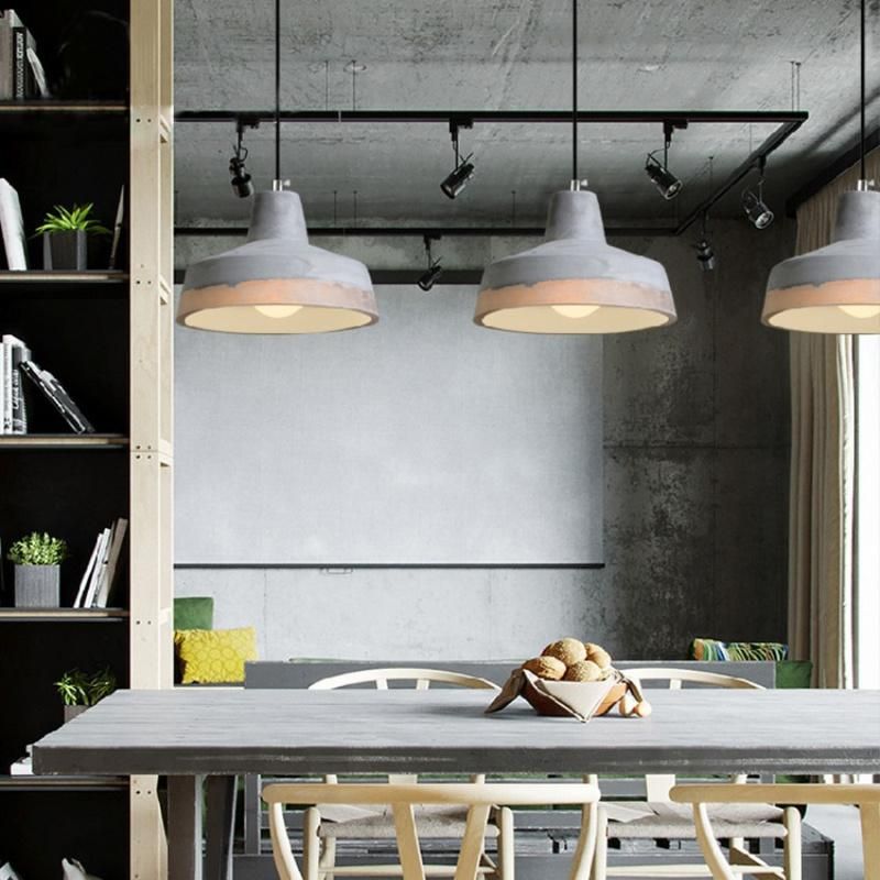 Industrial Pendant Light Dining Room Bar Parlor Loft Deco E27 Natanael Modern Cone Cement Pendant Light (WH-AP-337)