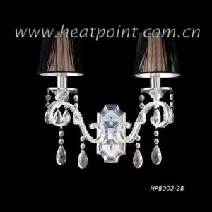 UL/CE Crystal Wall Lamp with 2 Lights and Lamp Shade (HP002-2B)