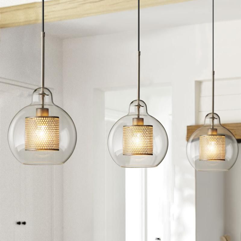 Industrial Pendant Lights Vintage Iron Hanglamp for Dining Room E27 Loft Glass Pendant Light (WH-AP-283)