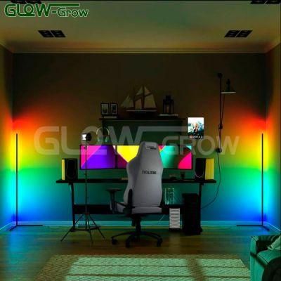 Adjustable Vertical RGBW LED Standing Corner Floor Lamp with Tuya System for Bedroom House Home Decoration