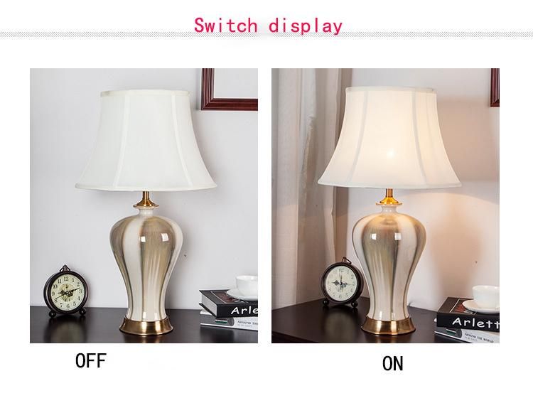 Chinese Ceramic Table Lamp, Decorative Table Lamp in Living Room and Bedroom Model Room, Ceramic Table Lamp.