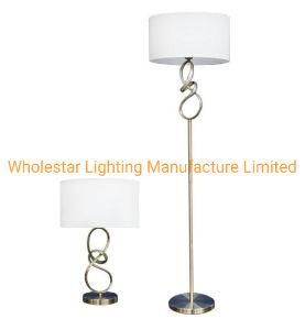 Metal Floor Lamp and Table Lamp with Fabric Shade (WH-226)