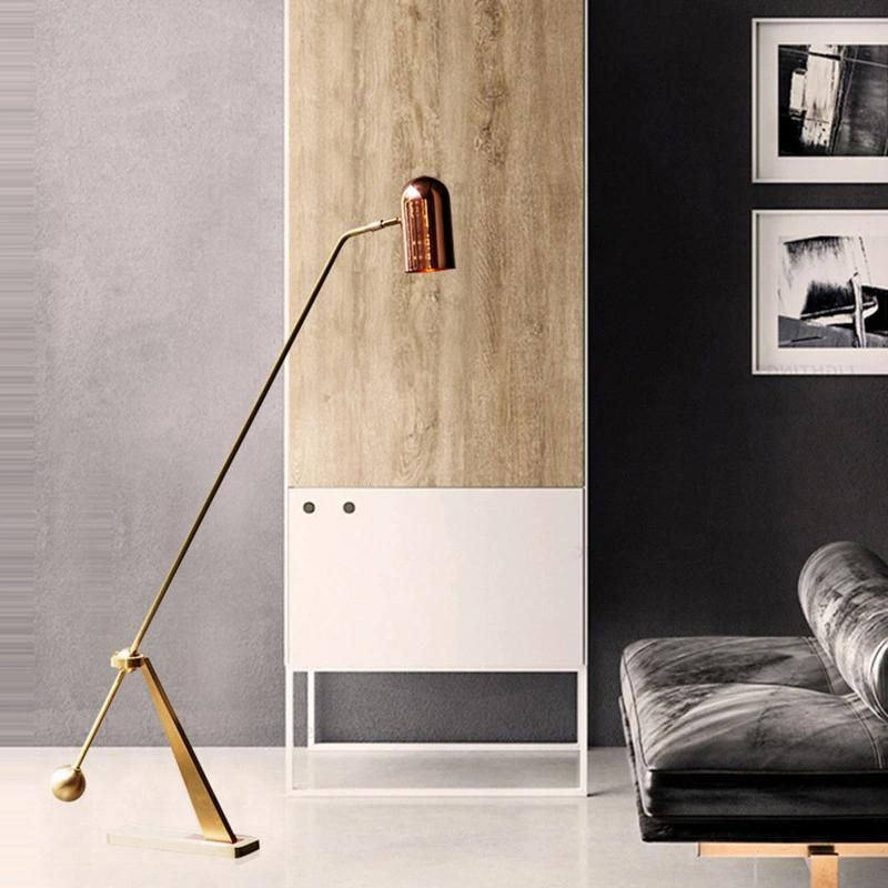 Modern Metal Brass Floor Lamp Living Room Bedroom Beside Gold Floor Lamp (WH-MFL-182)