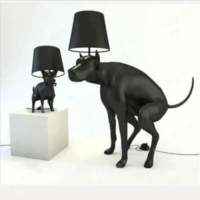 Contemporary Dog Floor Lamp Resin Black Dog Animal Scandinavian Floor Lamp (WH-VFL-15)