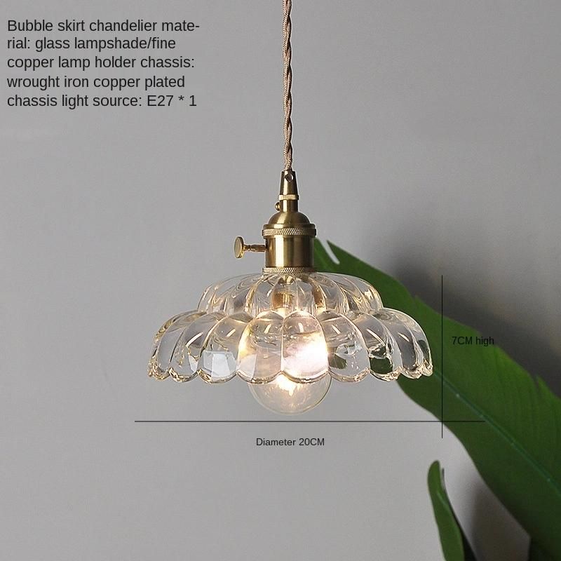 Modern Glass Flower Pendant Light Fixture Luminaire Kitchen Dining Room Restaurant Decoration Hanging Lamp (WH-GP-56)