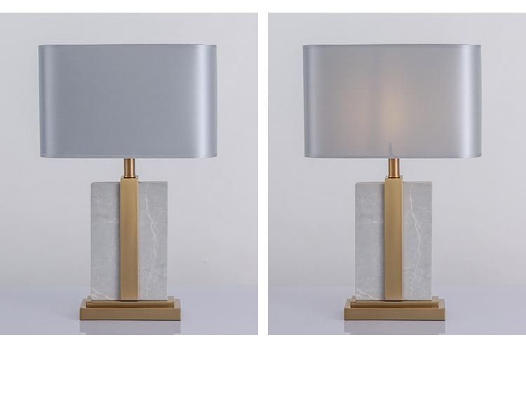 Jlt-16233 Brass Finish Marble Table Lamp for Hotel Lobby Front Desk