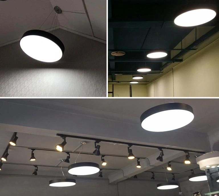 Round Dimming LED 5000K Pendant Lights Hanging Light Office Linear Light with The Flat Cover Zf -Cl-076