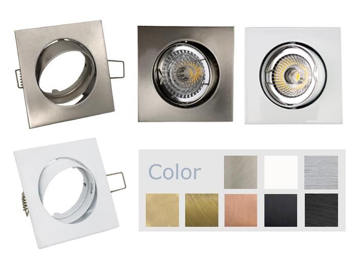 Aluminum Square White Halogen LED Spot Light Fixture Frame Holder (LT1201)