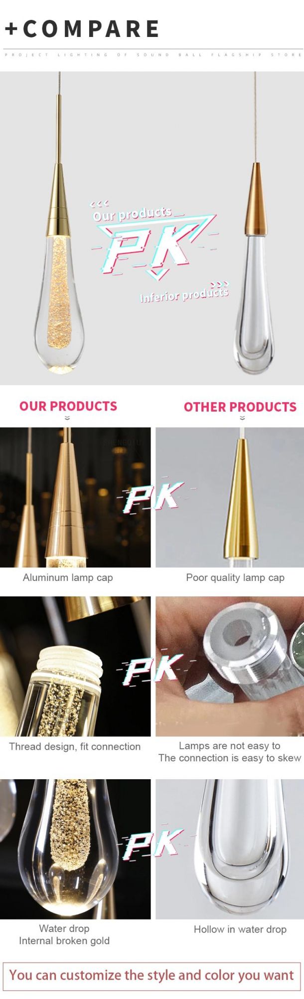 Engineering Customization Raindrop Show Room Hotel Lobby Staircase Modern Luxury LED Chandelier Light