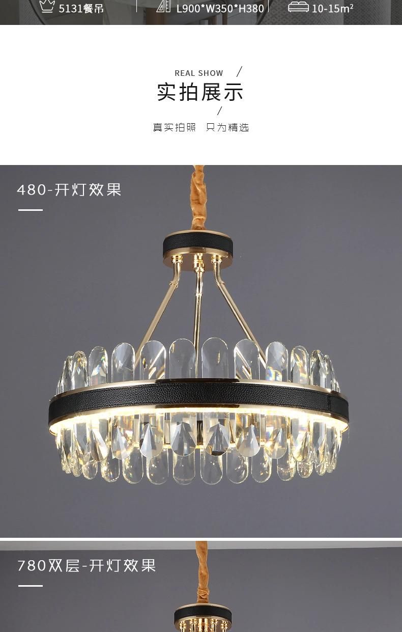 Morden Luxury Living Room Lighting Decoration Ceiling Hanging LED Crystal Chandelier Pendant Light