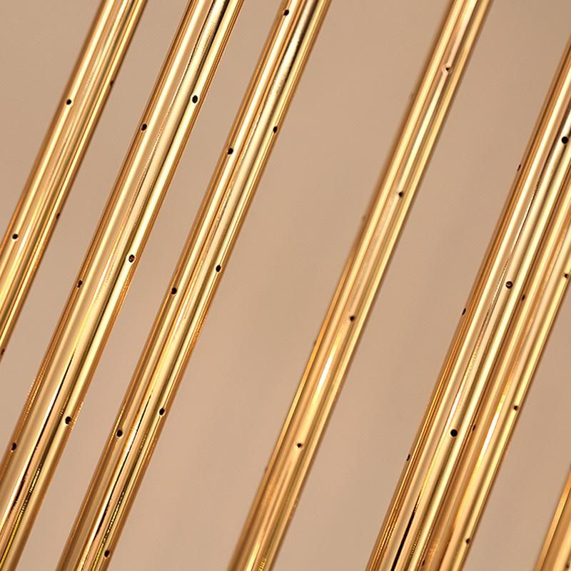 Simple Modern Stainless Steel Tube Living Room Dining Room Villa Staircase LED Chandelier Pendant Lighting