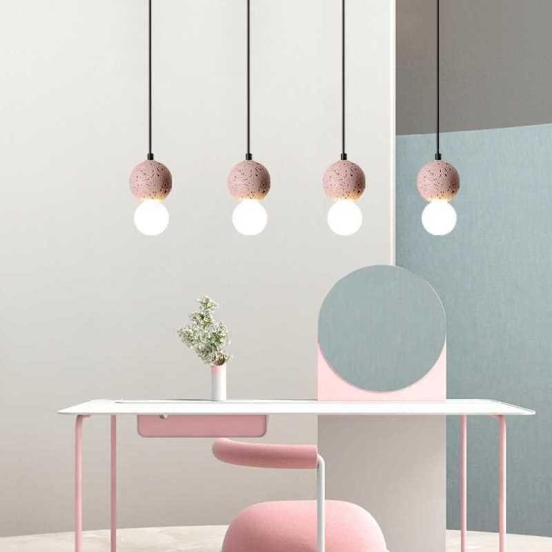 Simple Modern Resin Glass Ball Pendant Lights Industrial Bedroom Bedside Cafe Bar Lights (WH-AP-265)