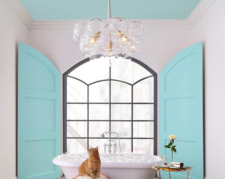 Tpstar Lighting Nordic Transparent Glass Ball Chandelier Living Room Bedroom Bedside Lamp Dining Room Lamp Chandelier