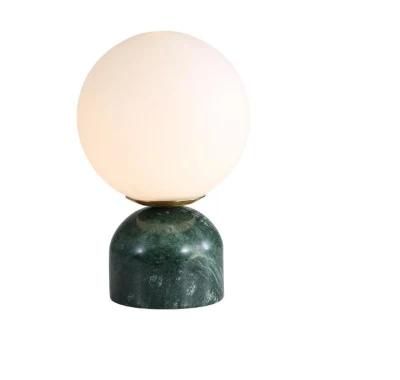 Hotel Bedside White Black Green Glass Lamp Housing Marble Base Table Lamp Home Decor Fashion Night Light Marble Base Ceramic Table Lamp