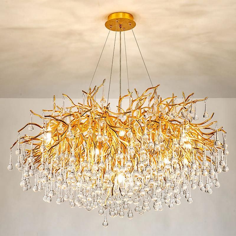 Villa Chandelier Tree Droplet Crystal Lamp Shop Lamp Pendant Lamp