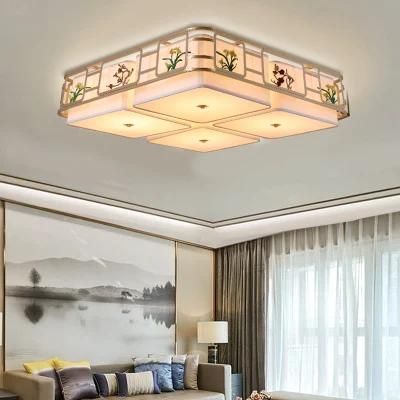 Gold Steel Fabric Pendant Lamp Chandelier LED Ceiling Light