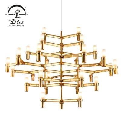 Modern LED Creative Personality Crown 12 Glass Hanging Lamps Chandelier