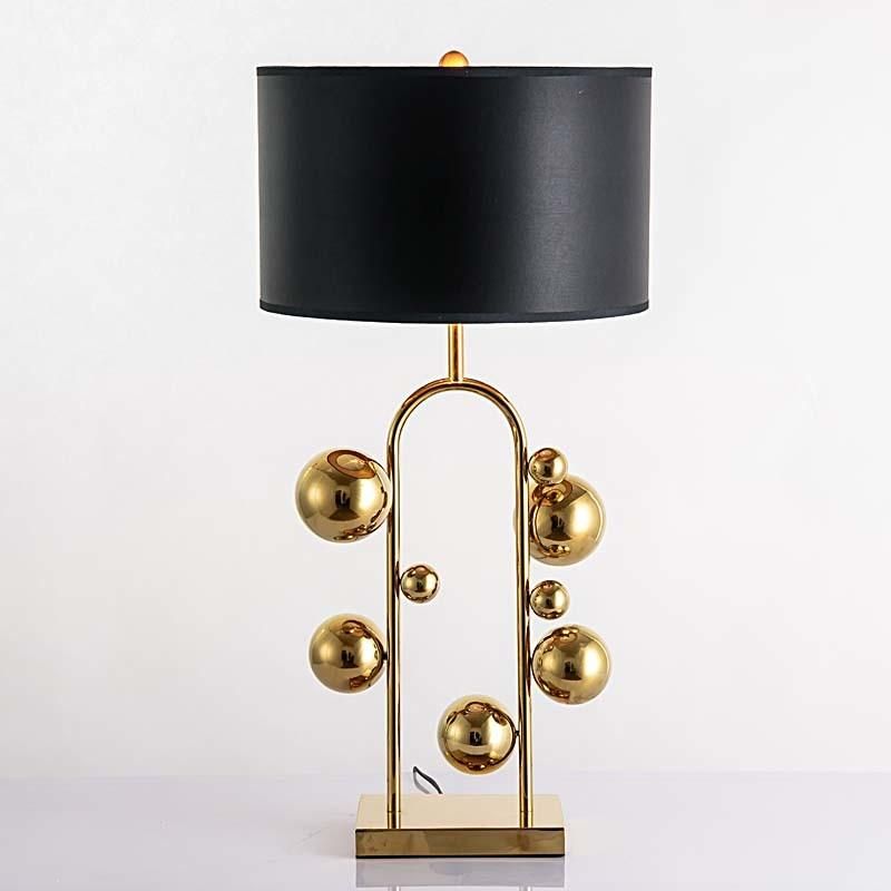 Decorative Post-Modern Glass Desk Table Lamp in Gold for Bedside, Living Room