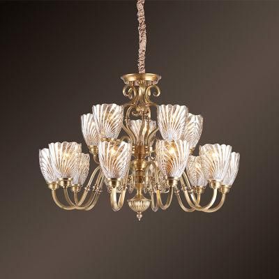 European and American Vintage Retro Ceiling Lamp Fixture Chandelier Clear Glass Modern Hall Pendant Lighting