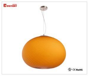 Modern Simple Round Amber Glass Chandelier Pendant Lamp UL Ce