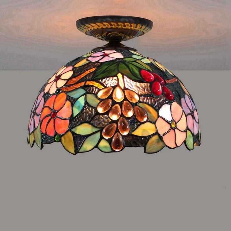 Tiffany Lamp Europ Style 30cm Semi Flush Mount Ceiling Lights (WH-TA-13)