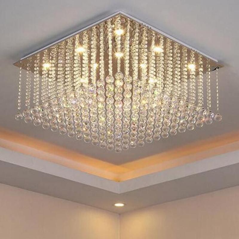 Square Flush Mount Crystal Chandelier for Luxury Living Room Crystal Chandeliers (WH-CA-95)